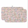 Spring Dish Drying Mat for Kitchen Counter, Flower Easter Bunny Daisy Florals Pink Herb Plant Absorbent Reversible Dish Drainer Rack Mats for Coffee Bar Mats 18''x24'' 2 PCS view 1