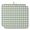Sage Green Dish Drying Mat for Kitchen Counter, Country French Rustic Buffalo Plaid Check Absorbent Reversible Dish Drainer Rack Mats for Coffee Bar Mats 16''x18'' 2 PCS view 1