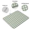 Sage Green Dish Drying Mat for Kitchen Counter, Country French Rustic Buffalo Plaid Check Absorbent Reversible Dish Drainer Rack Mats for Coffee Bar Mats 16''x18'' 2 PCS view 2