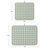 Sage Green Dish Drying Mat for Kitchen Counter, Country French Rustic Buffalo Plaid Check Absorbent Reversible Dish Drainer Rack Mats for Coffee Bar Mats 16''x18'' 2 PCS view 3