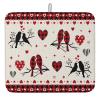 Valentine's Day Dish Drying Mat for Kitchen Counter, Burlap Love-Bird Red Black Plaid Absorbent Reversible Dish Drainer Rack Mats for Coffee Bar Mats 16''x18'' 1 PCS view 1