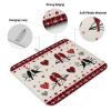 Valentine's Day Dish Drying Mat for Kitchen Counter, Burlap Love-Bird Red Black Plaid Absorbent Reversible Dish Drainer Rack Mats for Coffee Bar Mats 16''x18'' 1 PCS view 2