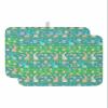 Boho Easter Dish Drying Mat for Kitchen Counter, Blue Eggs Runny Rabbit Flowers Absorbent Reversible Dish Drainer Rack Mats for Coffee Bar Mats 18''x24'' 2 PCS view 1