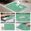 Boho Easter Dish Drying Mat for Kitchen Counter, Blue Eggs Runny Rabbit Flowers Absorbent Reversible Dish Drainer Rack Mats for Coffee Bar Mats 18''x24'' 2 PCS view 4