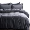 All Star Linen Queen Size Comforter Cover with Zipper Closure 100% Cotton 5 Piece Solid Dark Grey Duvet Cover Queen (90 x 90) Soft and Lightweight view 1