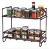 NERDOH Dish Drainer 2 Tier Free Standing Spice Rack Shelf Kitchen & Pantry Organiser Modern Design Countertop Spice Storage for Spices and Condiments, Spice Jars, Iron Material and Painted Kitchen view 1