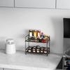 NERDOH Dish Drainer 2 Tier Free Standing Spice Rack Shelf Kitchen & Pantry Organiser Modern Design Countertop Spice Storage for Spices and Condiments, Spice Jars, Iron Material and Painted Kitchen view 3