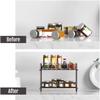 NERDOH Dish Drainer 2 Tier Free Standing Spice Rack Shelf Kitchen & Pantry Organiser Modern Design Countertop Spice Storage for Spices and Condiments, Spice Jars, Iron Material and Painted Kitchen view 4