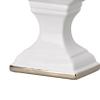 Benjara 14 Inch Decorative Ceramic Vase, Artistic Turned Urn, White and Gold Rim view 3