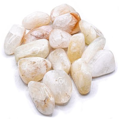 HQRP 30PCs Golden White Orange Citrine Quartz Tumbled Stone Pebbles Polished Natural Sparkling Cabochon Gemstone Mineral Specimens - Brazil