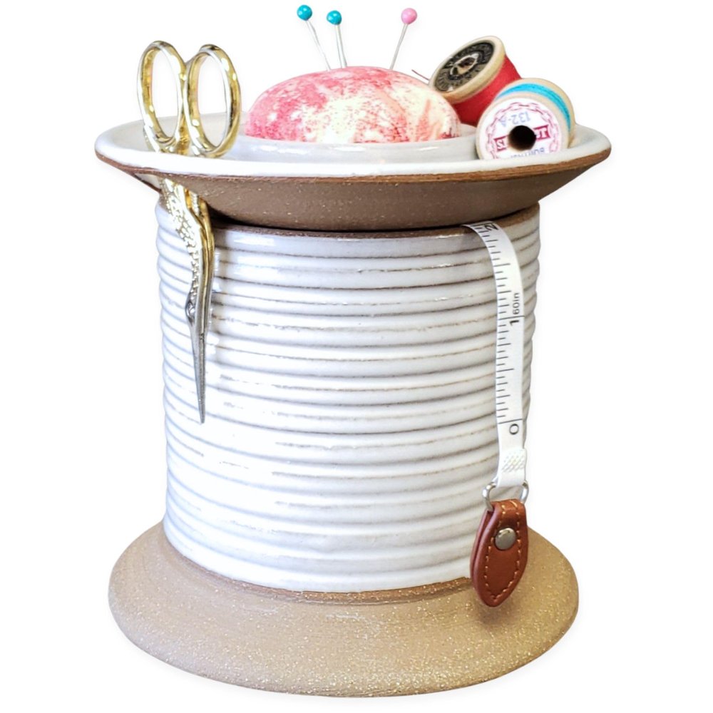 Fashion Designer Sewing Supplies Storage Holder Kit Gift for Lovers Mom Women Ideas Quilters Who Have Everything Adult (Pink Tie Dye, White)