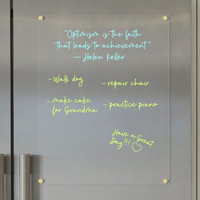 Magnetic Acrylic Blank Notes Board for Fridge, Wet/Dry-Erase Board for Refrigerator, Includes Magnetic Wet-Erase Marker, Optional Color Marker Set