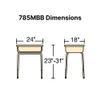 Virco 785MBB Student Desk (2 Desks) for All Grade Levels with Metal Open-Front Book Box and Adjustable Legs, Ideal for Schools and Classrooms, Medium Oak Laminate Top view 3