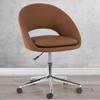 Glamour Home Aura Light Brown Faux Leather Adjustable Height Swivel Office Chair with Wheel Base view 2