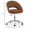 Glamour Home Aura Light Brown Faux Leather Adjustable Height Swivel Office Chair with Wheel Base view 3