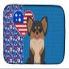 Caroline's Treasures WDK5162DDM Longhaired Black and Tan Chihuahua USA American Dish Drying Mat Absorbent Dish Drying Mat Pad for Kitchen Counter Dish Drainer Mat for Countertop, 14 x 21", Multicolor view 1