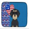 Caroline's Treasures WDK5212DDM Wirehair Black and Cream Dachshund USA American Dish Drying Mat Absorbent Dish Drying Mat Pad for Kitchen Counter Dish Drainer Mat for Countertop, 14 x 21", Multicolor view 1