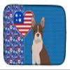 Caroline's Treasures WDK5138DDM Red Boston Terrier USA American Dish Drying Mat Absorbent Dish Drying Mat Pad for Kitchen Counter Dish Drainer Mat for Countertop, 14 x 21", Multicolor view 1