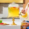 1 Gallon Beverage Dispenser with Stainless Steel Spigot + Marker & Chalkboard 100% Leakproof Glass Drink Dispenser for Parties with Spout, Airtight Beverage Serveware for Water, Juice, Laundry view 2