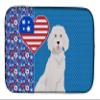 Caroline's Treasures WDK5268DDM Standard White Poodle USA American Dish Drying Mat Absorbent Dish Drying Mat Pad for Kitchen Counter Dish Drainer Mat for Countertop, 14 x 21", Multicolor view 1