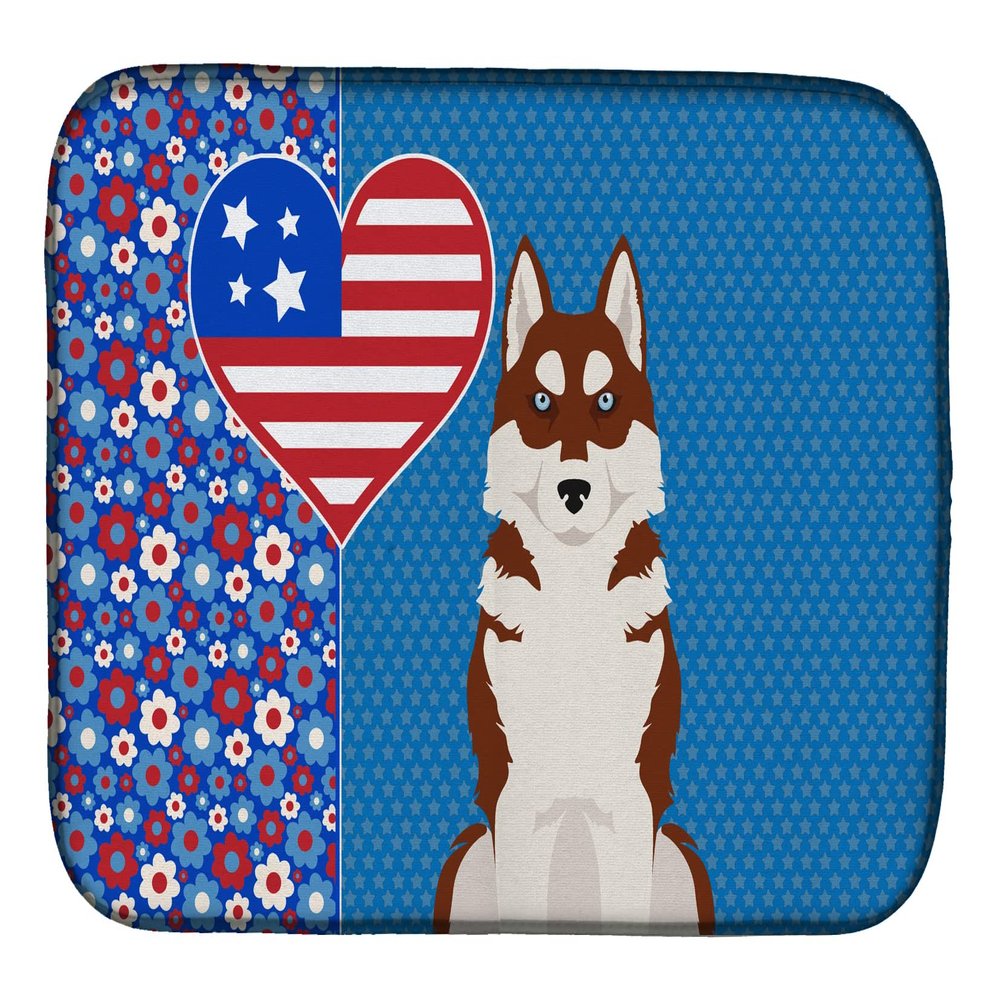 Caroline's Treasures WDK5298DDM Red Siberian Husky USA American Dish Drying Mat Absorbent Dish Drying Mat Pad for Kitchen Counter Dish Drainer Mat for Countertop, 14 x 21", Multicolor