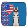 Caroline's Treasures WDK5298DDM Red Siberian Husky USA American Dish Drying Mat Absorbent Dish Drying Mat Pad for Kitchen Counter Dish Drainer Mat for Countertop, 14 x 21", Multicolor view 1