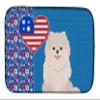 Caroline's Treasures WDK5265DDM White Pomeranian USA American Dish Drying Mat Absorbent Dish Drying Mat Pad for Kitchen Counter Dish Drainer Mat for Countertop, 14 x 21", Multicolor view 1
