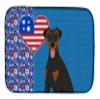 Caroline's Treasures WDK5218DDM Natural Ear Black and Tan Doberman Pinscher USA American Dish Drying Mat Absorbent Dish Drying Mat Pad for Kitchen Counter Dish Drainer Mat for Countertop, 14 x 21", Mu view 1