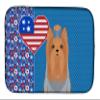 Caroline's Treasures WDK5311DDM Blue and Tan Full Coat Yorkshire Terrier USA American Dish Drying Mat Absorbent Dish Drying Mat Pad for Kitchen Counter Dish Drainer Mat for Countertop, 14 x 21", Multi view 1