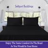 RV King Sheet Set 72 x 80,Camper Sheets-RV Bed Sheets- 100% Cotton Bed Sheet Set-Long Staple Egyptian Cotton fit Upto 10" Deep Mattress (Black) view 2
