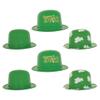 Beistle Plastic St Patrick's Day Derby Hats, Set of 6 Green with Shamrock Design, Irish Party Accessories for Parades Pub Crawls Festive Events and Holiday Celebrations view 1