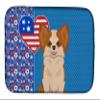 Caroline's Treasures WDK5159DDM Longhaired Red and White Chihuahua USA American Dish Drying Mat Absorbent Dish Drying Mat Pad for Kitchen Counter Dish Drainer Mat for Countertop, 14 x 21", Multicolor view 1