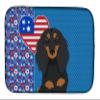 Caroline's Treasures WDK5188DDM Longhair Black and Tan Dachshund USA American Dish Drying Mat Absorbent Dish Drying Mat Pad for Kitchen Counter Dish Drainer Mat for Countertop, 14 x 21", Multicolor view 1