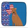 Caroline's Treasures WDK5127DDM Red Pit Bull Terrier USA American Dish Drying Mat Absorbent Dish Drying Mat Pad for Kitchen Counter Dish Drainer Mat for Countertop, 14 x 21", Multicolor view 1