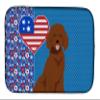 Caroline's Treasures WDK5267DDM Standard Red Poodle USA American Dish Drying Mat Absorbent Dish Drying Mat Pad for Kitchen Counter Dish Drainer Mat for Countertop, 14 x 21", Multicolor view 1
