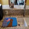 Caroline's Treasures WDK5267DDM Standard Red Poodle USA American Dish Drying Mat Absorbent Dish Drying Mat Pad for Kitchen Counter Dish Drainer Mat for Countertop, 14 x 21", Multicolor view 2