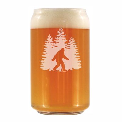 Bevvee Bigfoot Beer Can Pint Glass - Funny Bigfoot Gifts for Sasquatch Enthusiasts - 16 Oz Pint Glasses