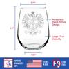 Bevvee Polish Eagle Stemless Wine Glass - Poland Gifts or Party Decor for Women & Men - Large 17 Oz Wine Glasses view 4