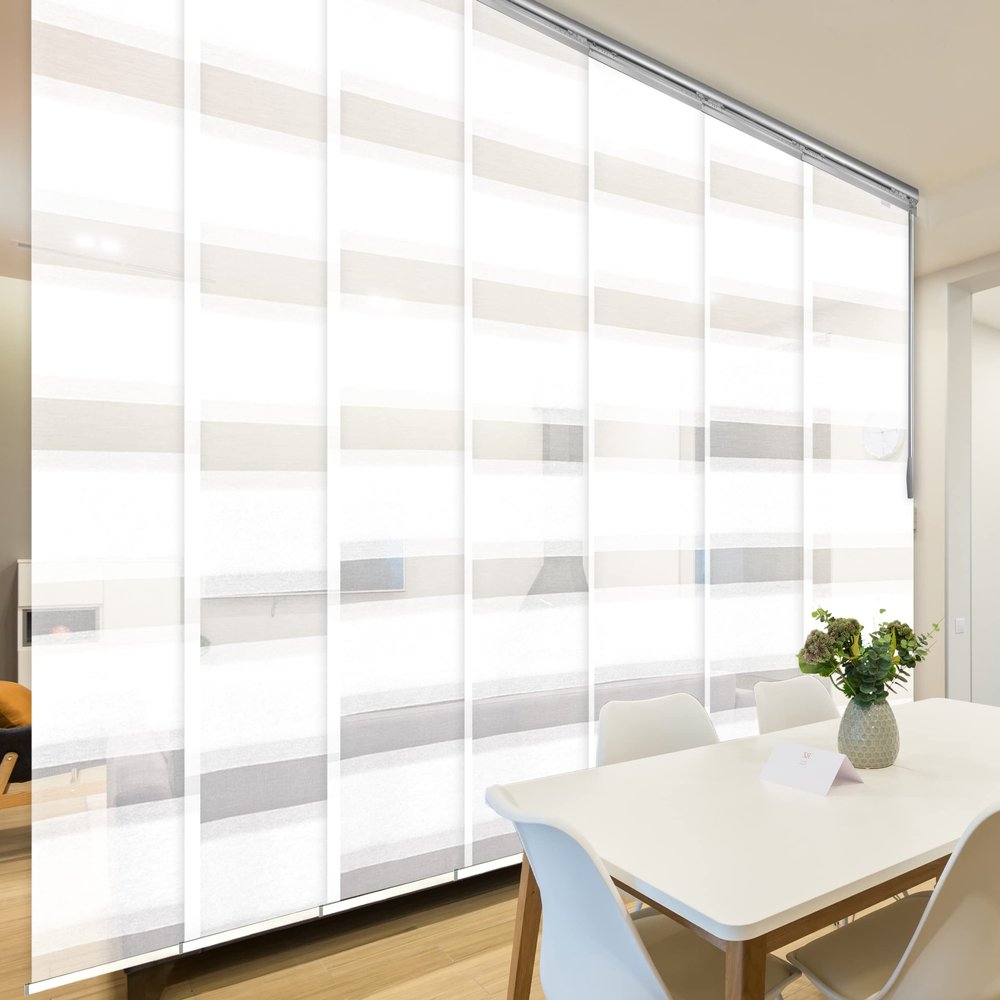 A&F Rod Dcor - Plateu White 7-Panel Single Rail Panel Track Extendable 110"-153" W x 94" H, Panel Width 23.5"