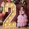 imprsv 4FT Marquee Numbers, Light Up Numbers 2 for 21st Birthday Decorations, Marquee Light up Letters Anniversary Party Decor, Pre-Cut Foam Board Kit view 1