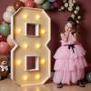 imprsv 4FT Marquee Numbers, Light Up Numbers 8 for 18th 80th Birthday Decorations, Large Light Up 8 Anniversary Party Deco, Pre-Cut Foam Board Kit view 1