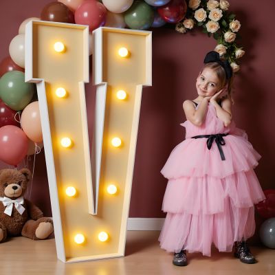 imprsv 4FT Marquee Letters Large Light Up Letters for Birthday Party Decor Wedding Decorations, Marquee V for Party Decoration Large Signs Arch Kit Decorations
