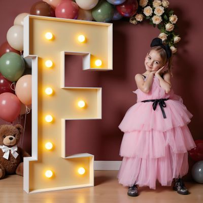 Imprsv 4FT Light Up Marquee Letter F - Large Letter for Birthday Party, Wedding Decorations, Arch Kit