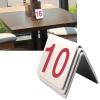 SAGIDAR Digital Sign Seat Card 1-10/20, Metal Table Card Stainless Steel, Tent Style Table Numbers for Cafs, Restaurants, Hotel, Save Space, Long Usage Time (Color : Red, Size : 7.5x6x6.5cm(1-20)) view 1