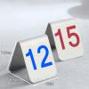 SAGIDAR Digital Sign Seat Card 1-10/20, Metal Table Card Stainless Steel, Tent Style Table Numbers for Cafs, Restaurants, Hotel, Save Space, Long Usage Time (Color : Red, Size : 7.5x6x6.5cm(1-20)) view 2