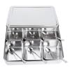 MOUMOUTEN Seasoning Box, 6 Grid Stainless Steel Storage Container Condiment Jars Seasoning Box with Cover and Spoon Kitchen Utensils for Home Restaurant view 1