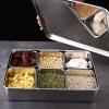 MOUMOUTEN Seasoning Box, 6 Grid Stainless Steel Storage Container Condiment Jars Seasoning Box with Cover and Spoon Kitchen Utensils for Home Restaurant view 2
