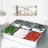 MOUMOUTEN Seasoning Box, 6 Grid Stainless Steel Storage Container Condiment Jars Seasoning Box with Cover and Spoon Kitchen Utensils for Home Restaurant view 3