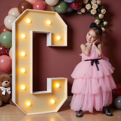 iMPRSV 4FT Light Up Letters - Large Marquee Letters Kit for Birthday Party, Wedding Decorations & Arch