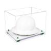 Better Display Cases Acrylic Large Helmet - Hard Hat Display Case with Clear Case, Green Risers and White Base 15.25" x 12" x 9" (A082/V13) view 1